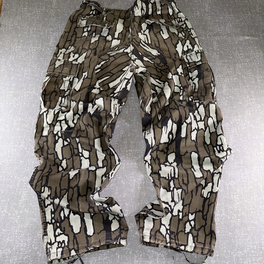 Vintage Winchester Pants Mens 40x32 Brown TreBark Camo Cargo Adjustable Waist